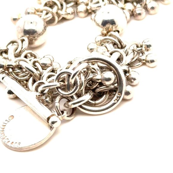 925 Silver Beaded Toggle Bracelet - Picture 5 of 6